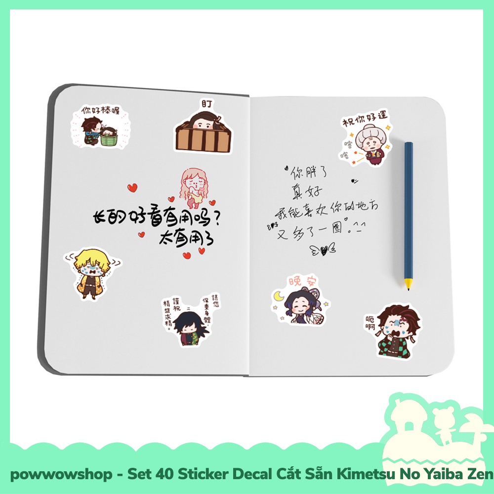 [Sẵn VN - Hỏa Tốc] Set 40 Sticker Mini Decal Dán Trang Trí Vật Dụng Mẫu Kimetsu No Yaiba The Days Of Zenitsu