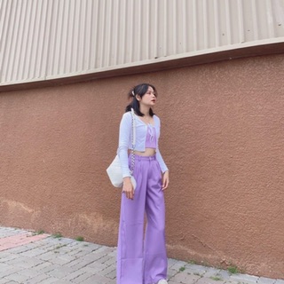 Quần ống suông khóa trước `