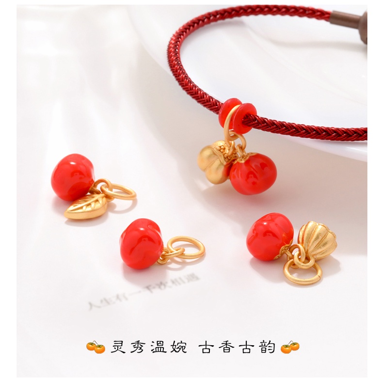 Pretty Things Mặt Dây Chuyền Tròn Hình Thỏ Persimmon Làm Trang Sức Thủ Công diy