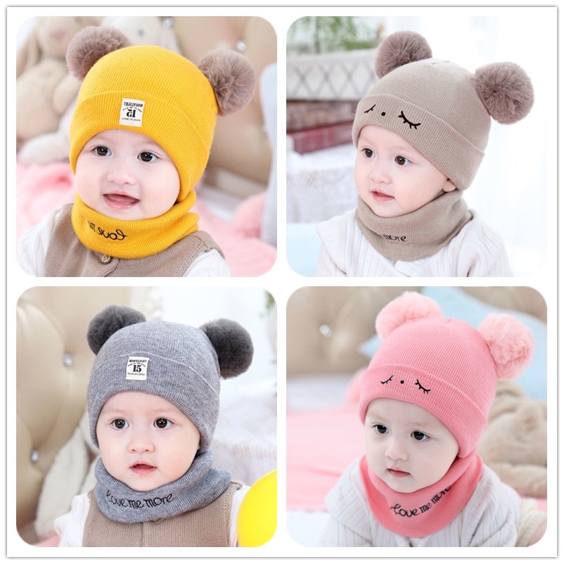Mũ Len Love Quả Bông Siêu Đáng Yêu Dành Cho Các Bé - Hàng Quảng Châu Cao Cấp (M09)