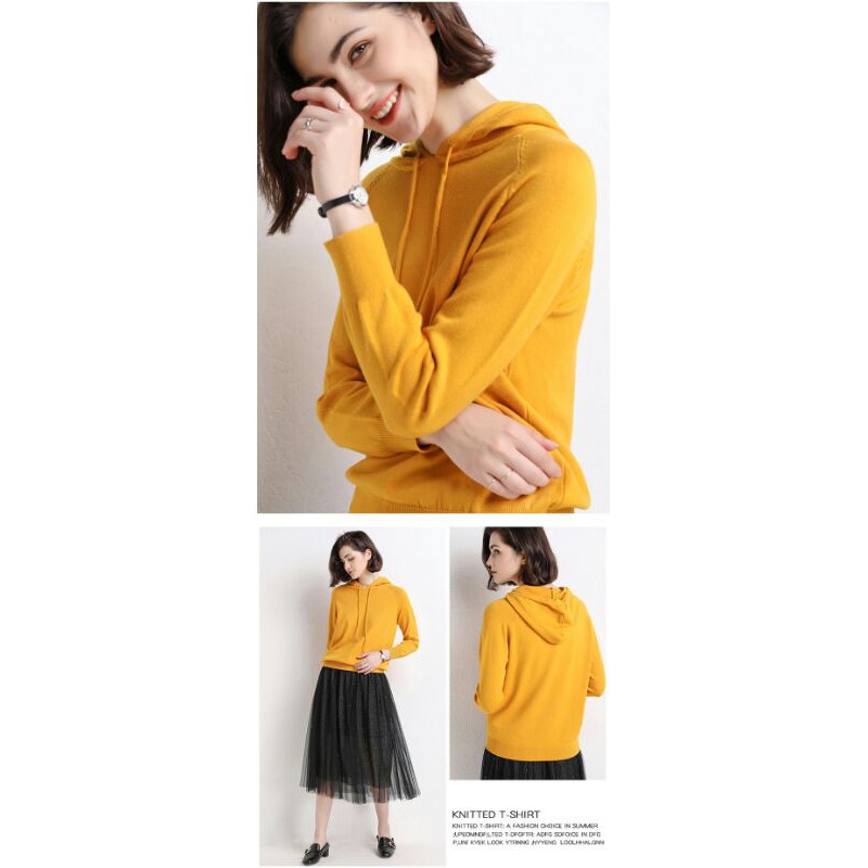 - Áo len có mũ kiểu dáng hoodie 2023