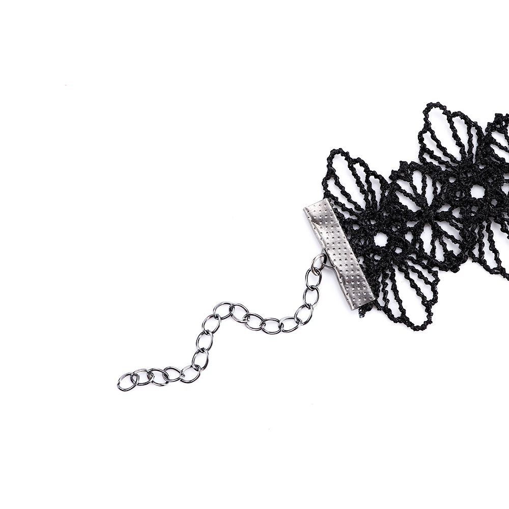 Dây chuyền vải ren tua rua đính đá phong cách Steampunk