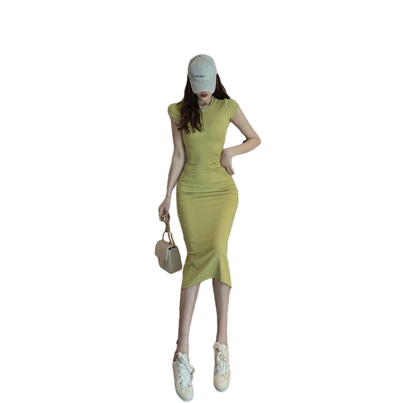 Đầm Thiết Kế Xẻ Tà Phong Cách Retro Pháp Thời Trang Cho Nữ