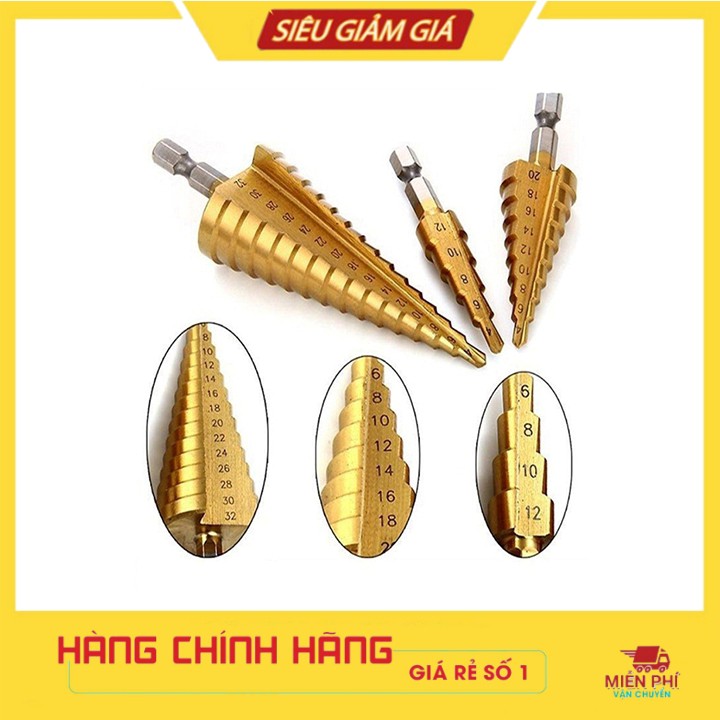 3 mũi khoan tháp titanium 4-32mm