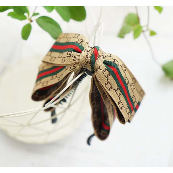 Kẹp tóc gấp nơ 3 tầng họa tiết cổ điển thời trang sang trọng K36