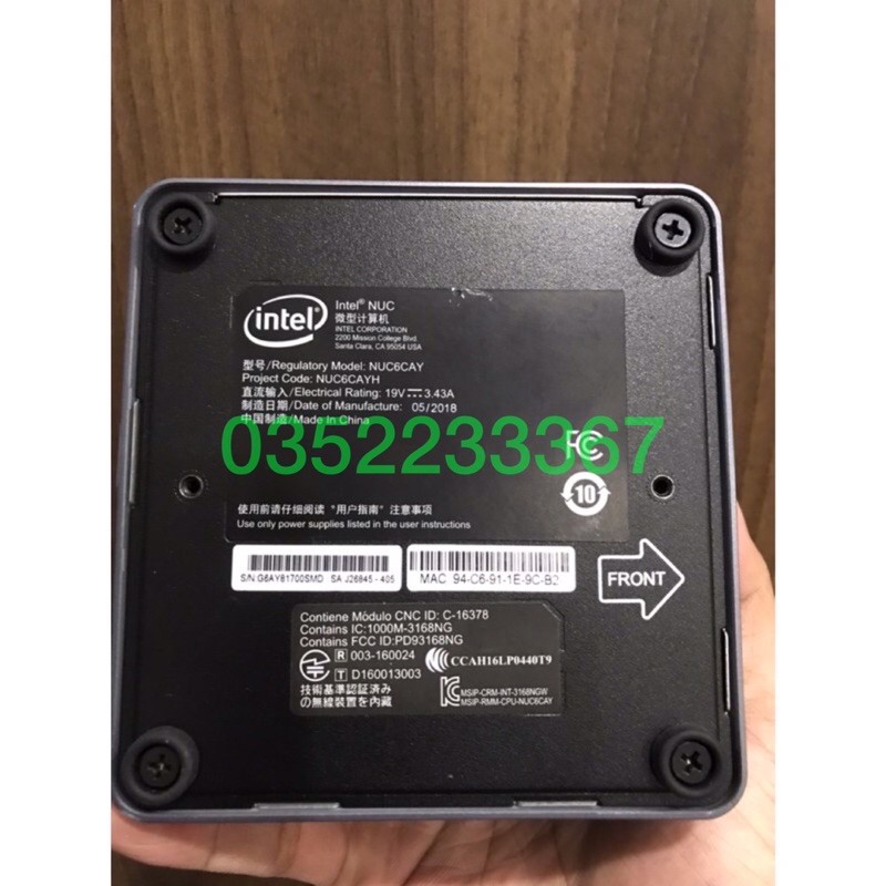 Intel NUC J3455, Ram 4G, SSD 120G, HDMI xem phim 4K