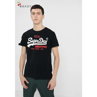 Áo thun cotton tay ngắn in logo Superdry thời trang cho nam