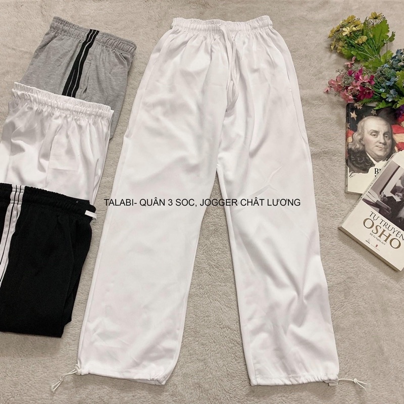 Quần jogger nữ dây rút 3 màu đen - xám - trắng, quần jogger nữ