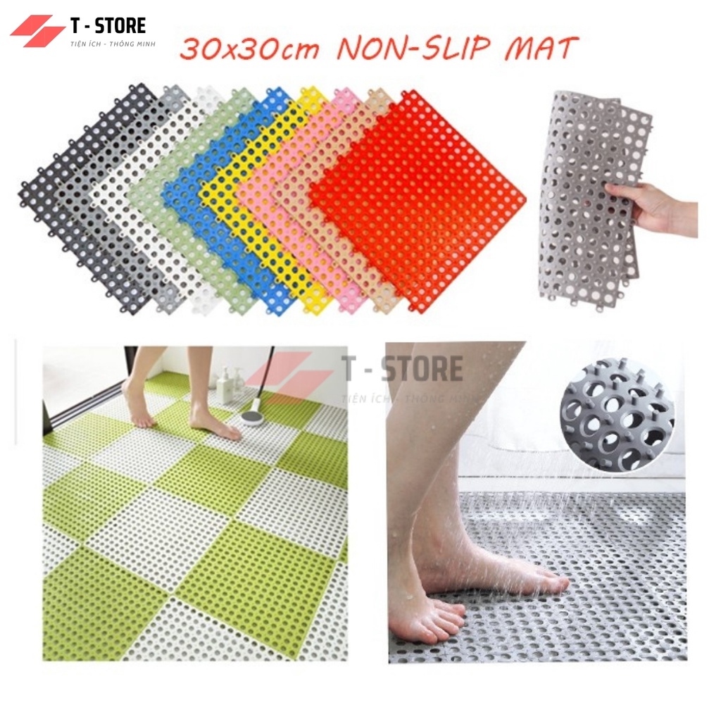 1M2 Tấm lót sàn, thảm nhựa lỗ kháng khuẩn, chống trơn,trượt kt30*30 cm sạch sẽ, thoáng mát,êm chân, an toàn cho trẻ