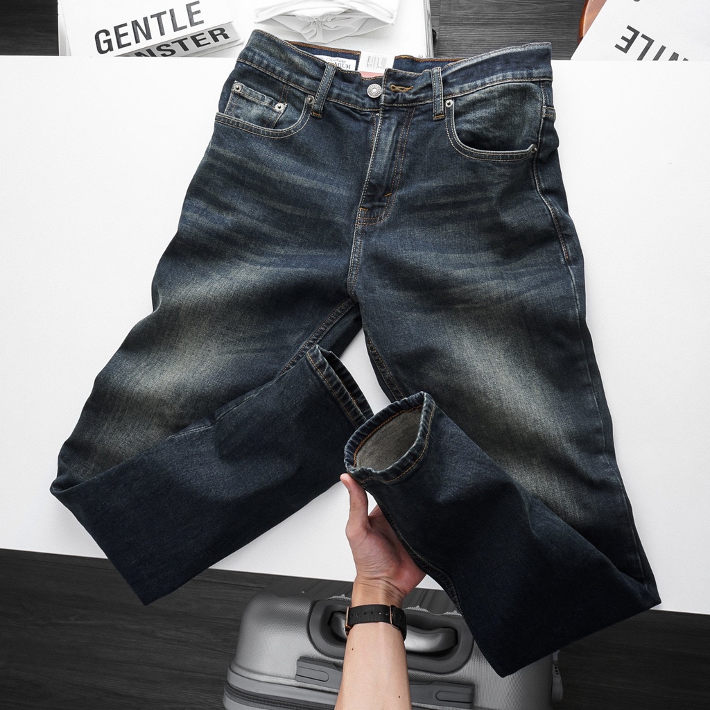 Quần Jean dài nam LV 514 Straight Fit,dáng suông,ống 18-20cm,chất vải co dãn nhẹ - JLV 551