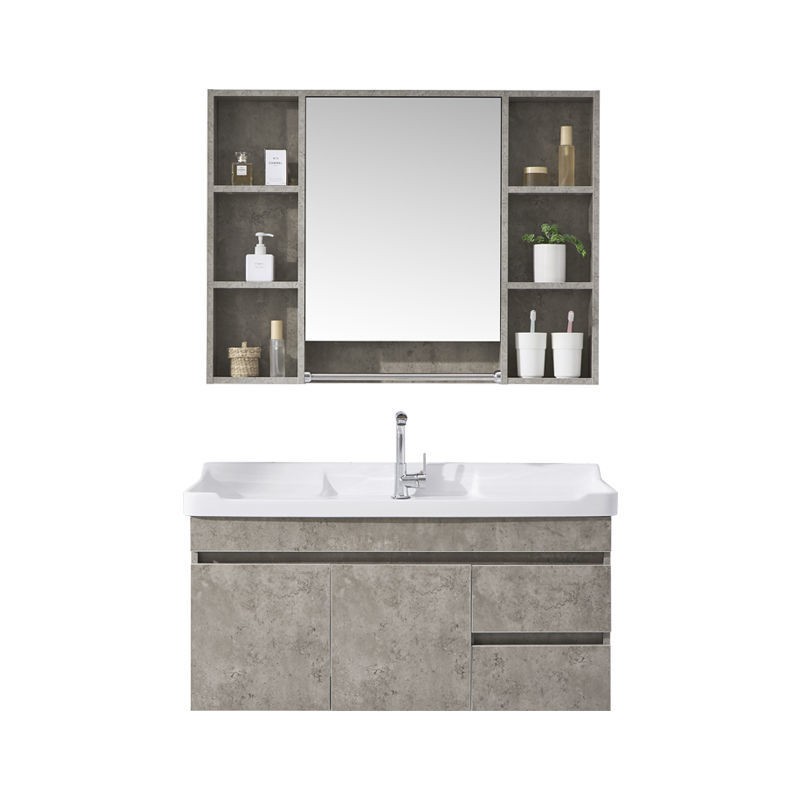 Tủ phòng tắm kiểu Bắc Âu kết hợp hiện đại đơn giản, chậu rửa bằng gỗ nguyên khối nhà vệ sinh trang điểm | BigBuy360 - bigbuy360.vn