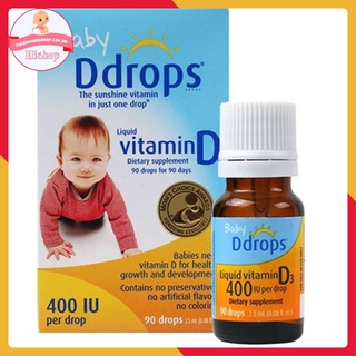 Vitamin D3 Drops - Baby DDrops bổ xung vitamin D cho bé 60 giọt và 90 giọt