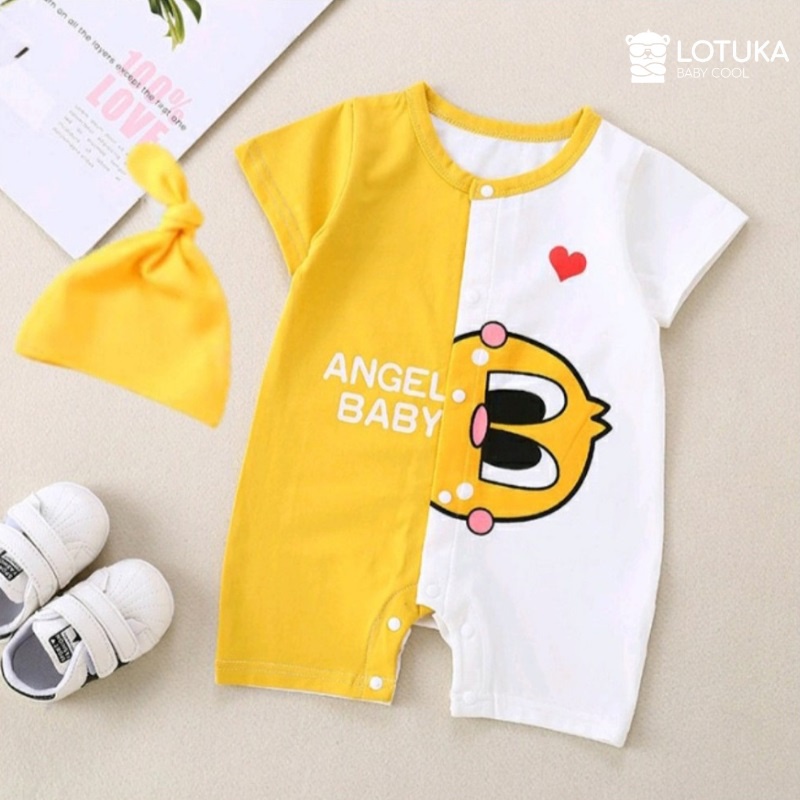 Bộ body Đùi Cộc Tay Lotuka Bé Trai Bé Gái Dễ Thương, Quần Áo Liền Thân Cho Bé Sơ Sinh Vải Cotton Mềm Mịn Size 3-12kg