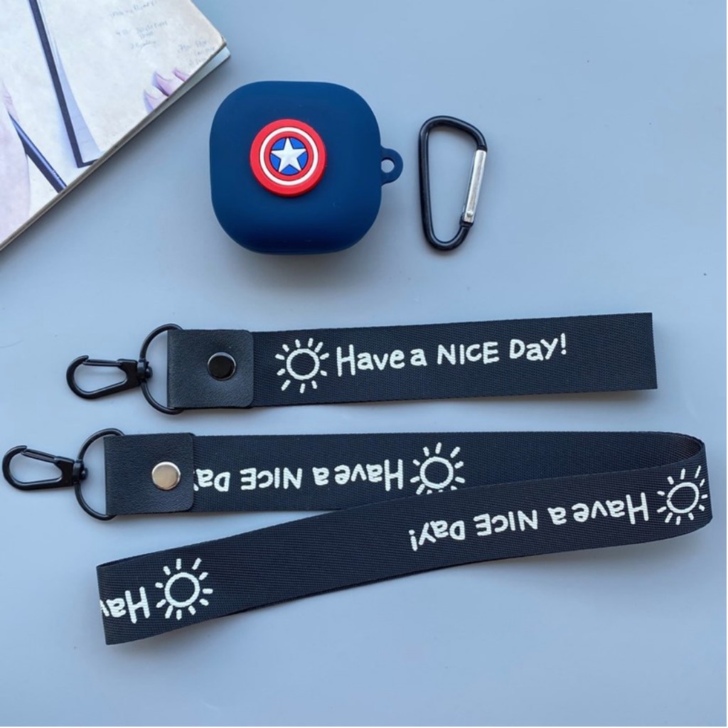 (Sẵn VN) Ốp silicon bảo vệ tai nghe Samsung Galaxy Buds Live Avengers , siêu anh hùng (Spider man , Captain America