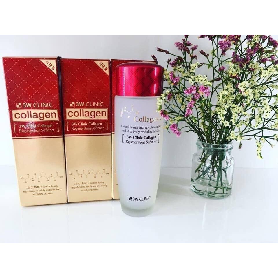 Nước hoa hồng 3W Clinic Collagen Softener Toner dưỡng căng mướt da 150ml