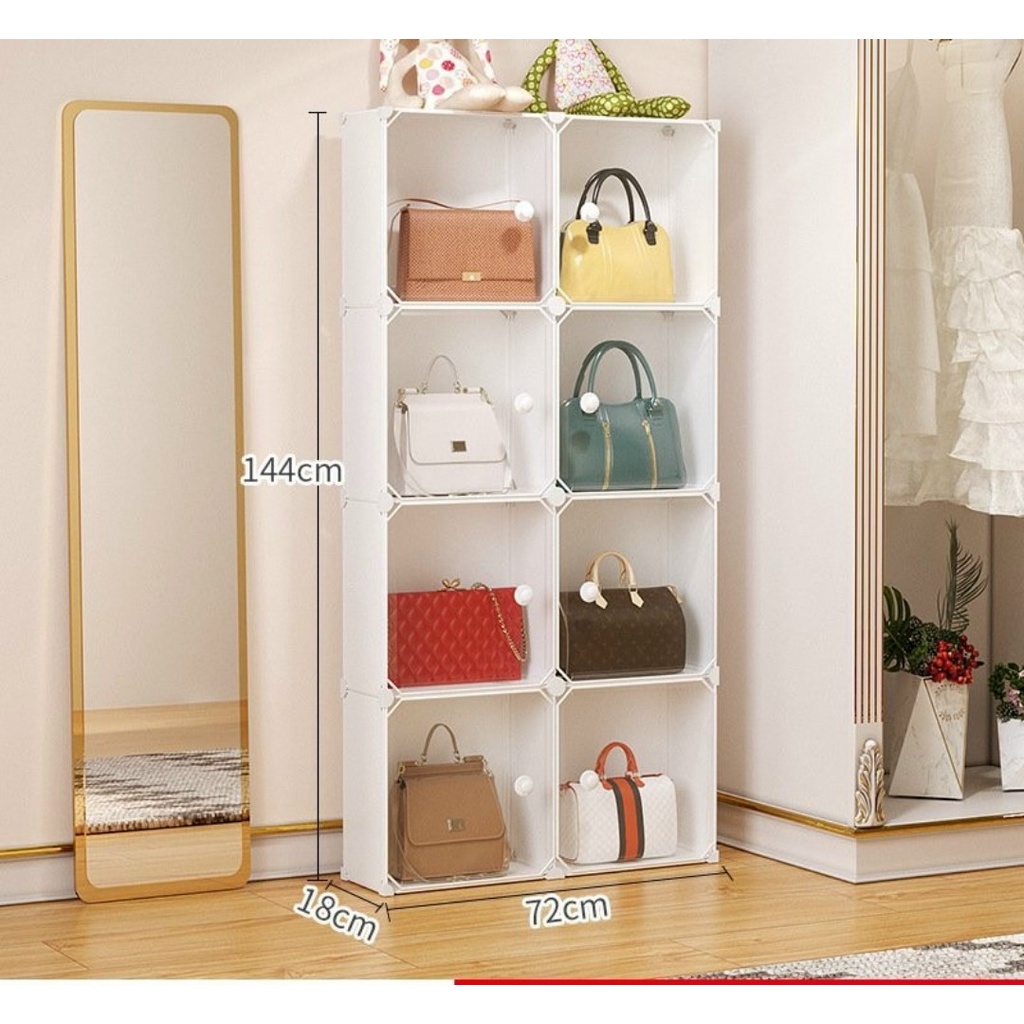 (MẪU MỚI) TỦ NHỰA GHÉP 8 NGĂN ĐỰNG QUẦN ÁO,TÚI XÁCH