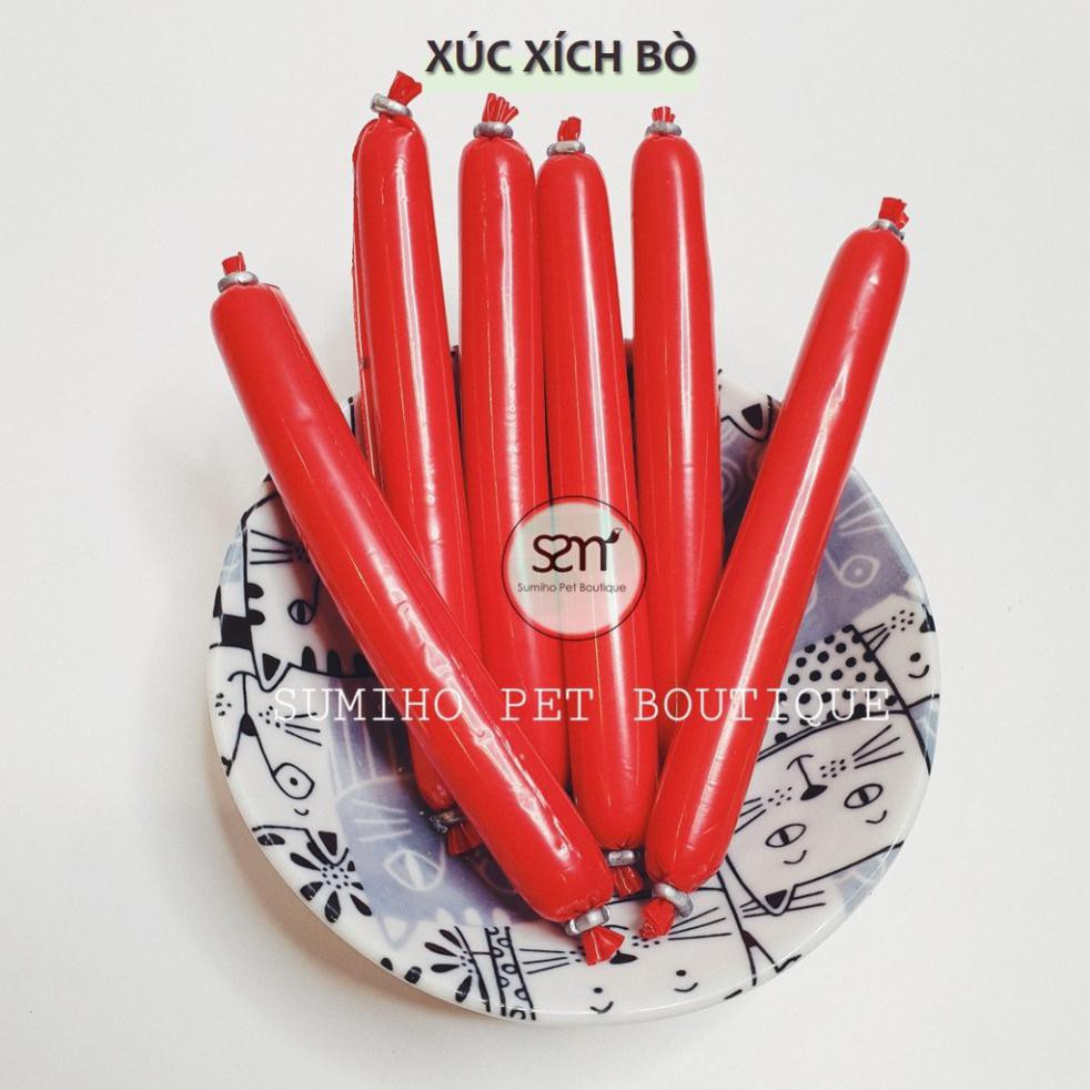 Xúc xích cho chó hương vị thịt bò Sumiho (Bịch 6 cây 100gr) Bánh thưởng cho chó mèo thú cưng -  lamguyen96 VMT5