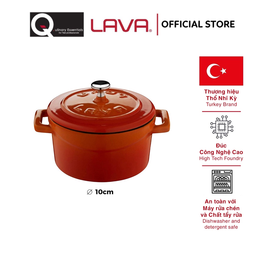 Nồi Gang Lava Folk Mini Casserole Đường Kính 10cm - 0.35L