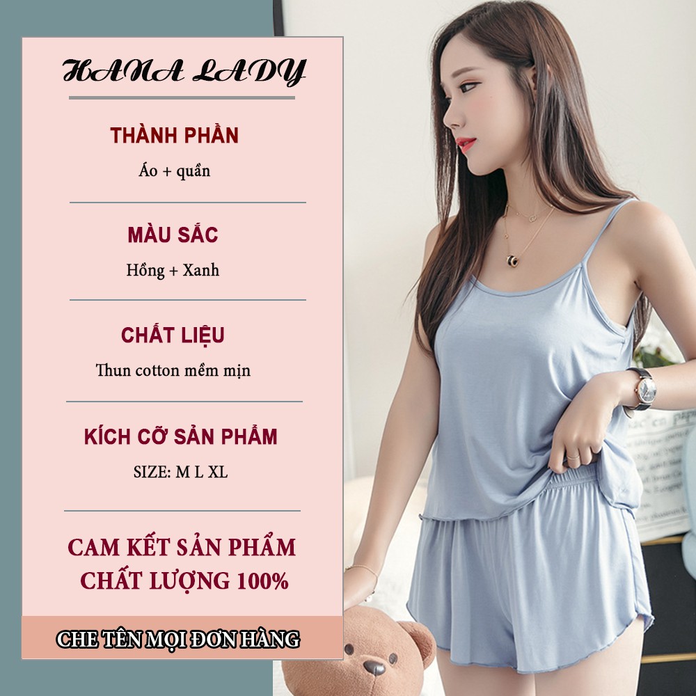 Đồ ngủ nữ -Bộ ngủ 2 dây thun cotton cao cấp siêu mềm mịn thoáng mát thoải mái mặc tại nhà, bộ đồ ngủ, bộ ngủ nữ  V409 | BigBuy360 - bigbuy360.vn