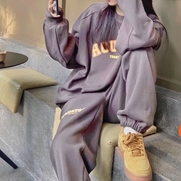 Bộ sweater dài vintage unisex