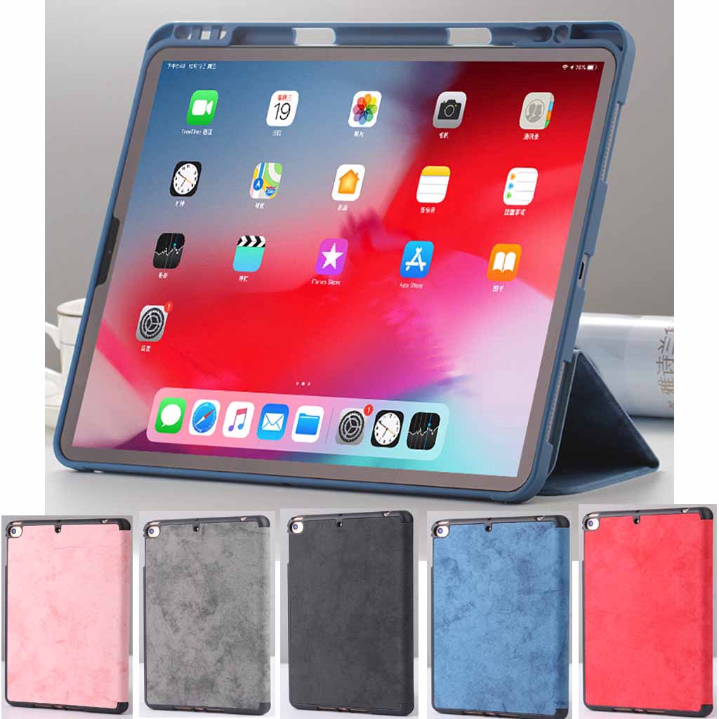 Bao da máy tính bảng vải mềm có ngăn đựng bút màn hình tắt mở tự động cho IPad Pro12.9 2015 2017 2018