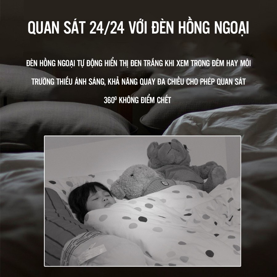 Camera Wifi - Camera Srihome SH026 -3.0Mpx/Full HD-Xoay 360 Theo Chuyển Động,Cảnh Báo Người lạ Có Đàm Thoại,Kèm Thẻ 64Gb | BigBuy360 - bigbuy360.vn