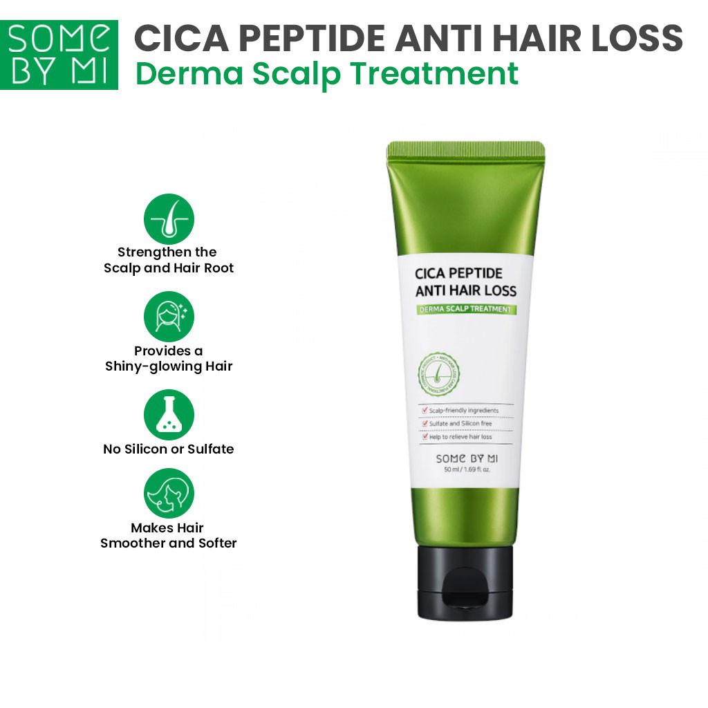 Combo 2 sản phẩm ngăn ngừa rụng tóc Some By Mi Cica Peptide Anti-Hair Loss Derma Scalp (Dầu gội 285ml + Dầu Xả 50ml)