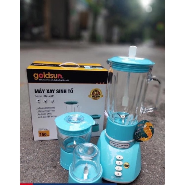 Máy xay sinh tố Goldsun GBL4101 3 cối thủy tinh 1.25L, 0.8L, 0.4L