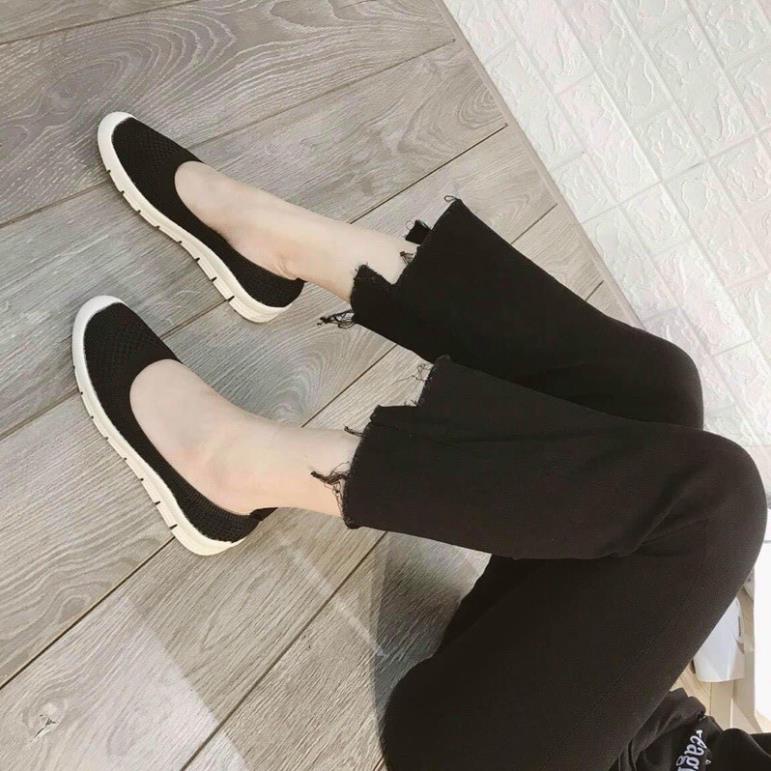 . giày slipon phối lưới đế trắng ;.