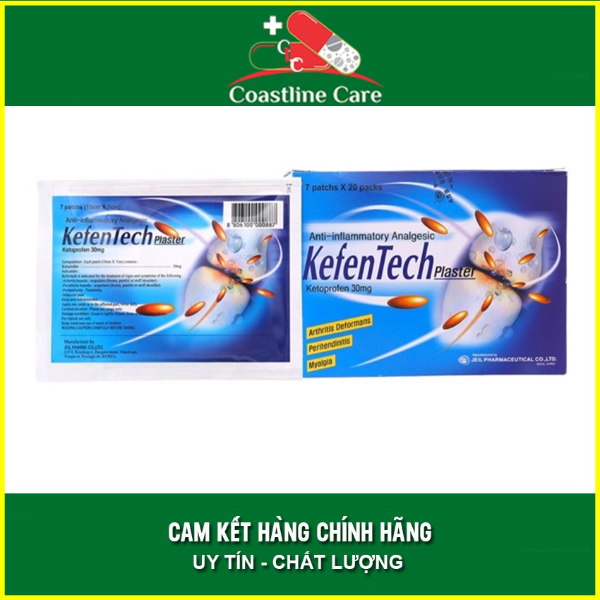 Cao dán giảm đau khớp KefenTech Plaster Hộp 20 Gói - Coastlinecare Pharmacy