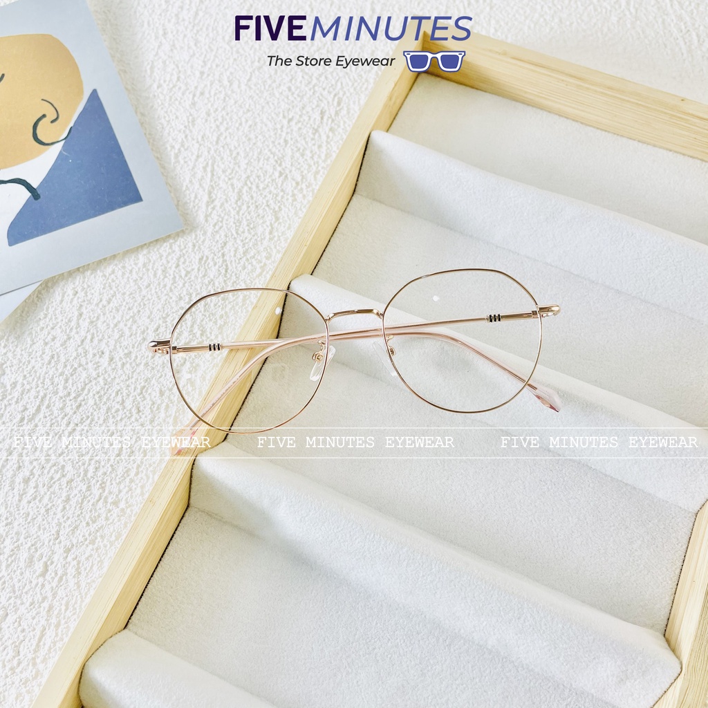 Gọng kính nam nữ, kim loại mảnh nhẹ form oval 5280 Siêu hot - Kính Mắt Five Minutes