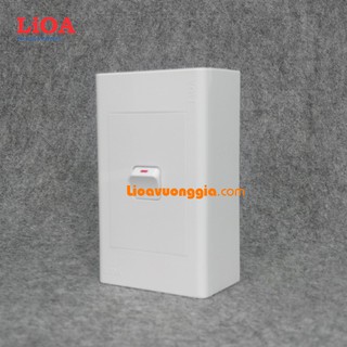 Combo 1 công tắc điện 1 chiều + mặt lỗ vuông LiOA - Lắp nổi