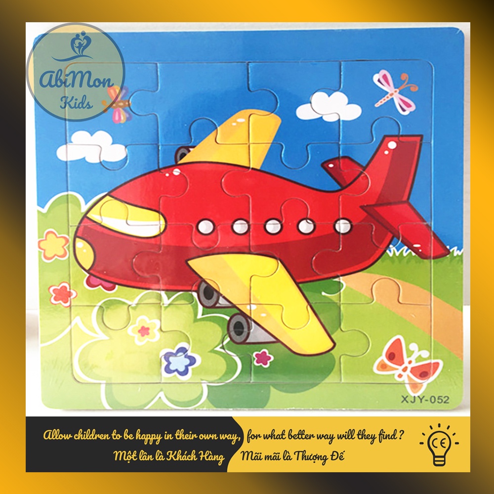 Tranh Ghép Hình Gỗ 16 Miếng Cho Bé ☘️ Montessori cao cấp ✨ (Đồ chơi Gỗ - Đồ chơi Giáo Dục - An toàn - Thông minh)