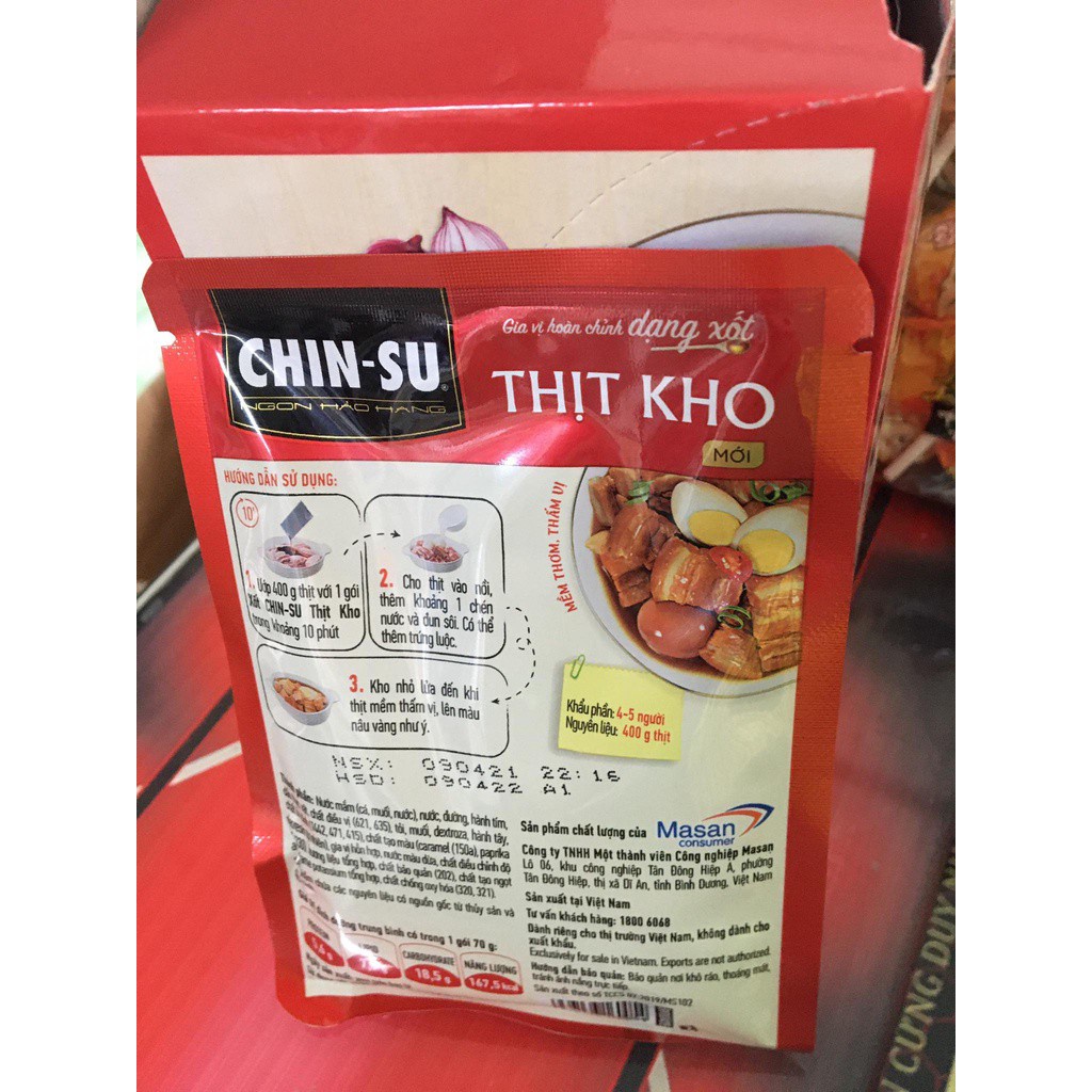Gia vị hoàn chỉnh dạng xốt thịt kho trứng và gà chiên nước mắm Chinsu gói 70g | BigBuy360 - bigbuy360.vn