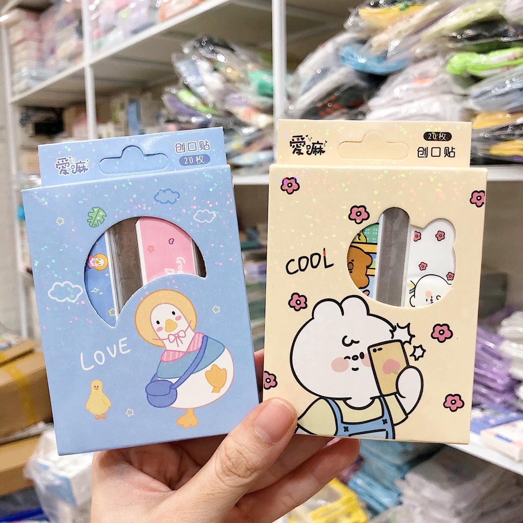 Hộp 20 Băng cá nhân, băng keo cá nhân hình dễ thương cho bé