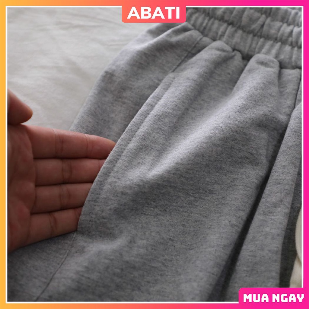 Quần short nam nữ unisex form rộng big size basic trơn ABATI Quần đùi nam nữ mặc nhà vải nỉ da cá mềm mịn thoáng mát