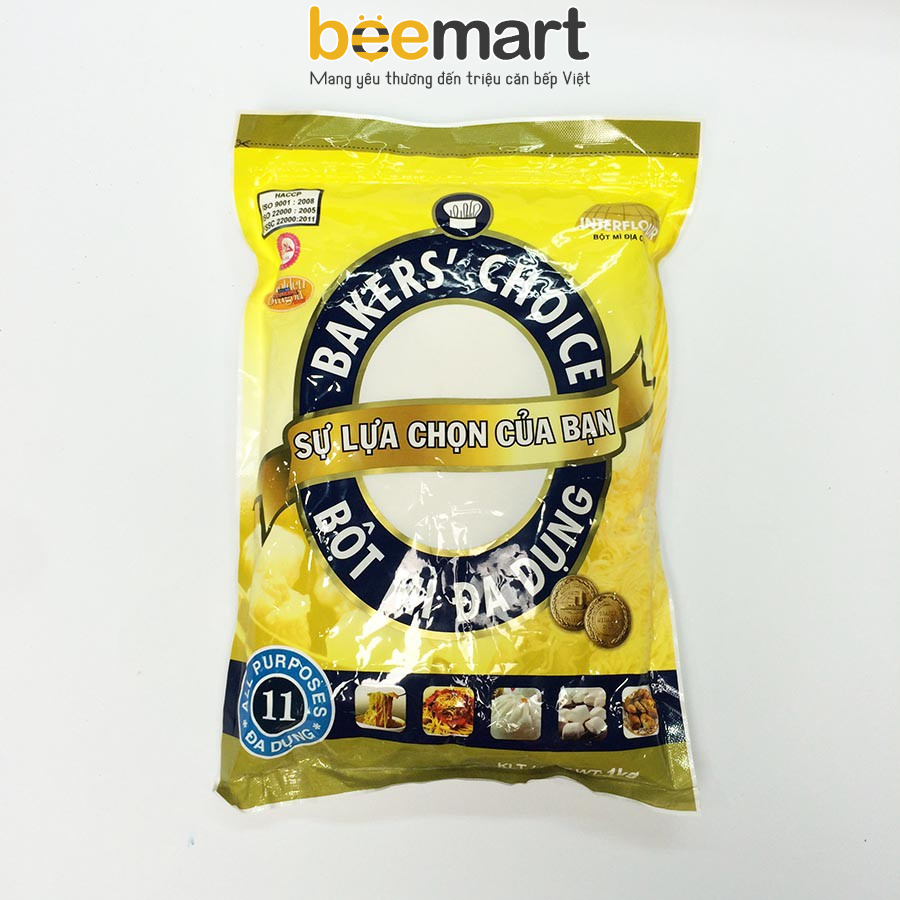 Bột Mì Đa Dụng Bakers Choice số 11 gói 1kg Bột làm vỏ bánh nướng