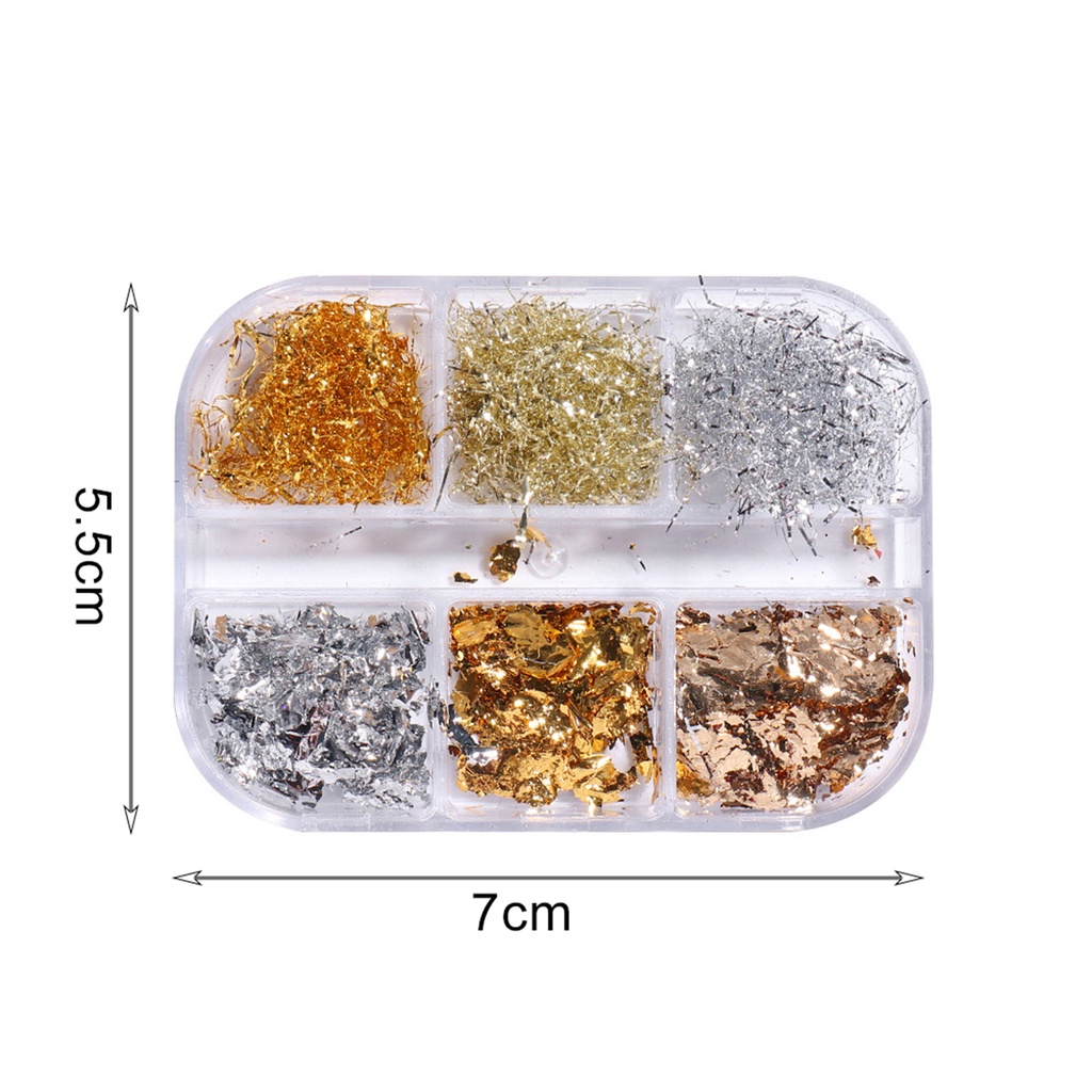 [Hàng mới về] Hộp lá nhôm lấp lánh trang trí móng tay thời trang DIY tiện dụng