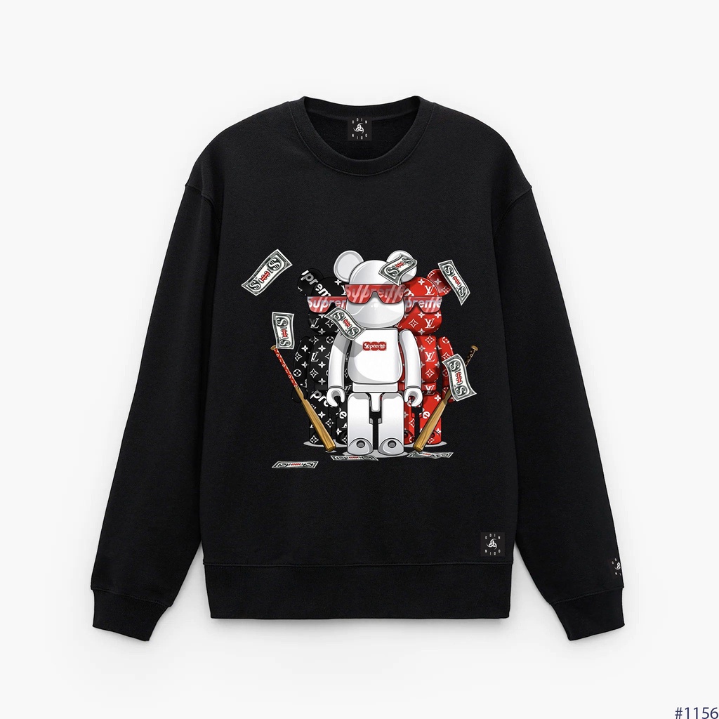 Áo Sweater OD Oversize Bearbrick Money, áo nỉ dài tay Unisex ODIN CLOTHING