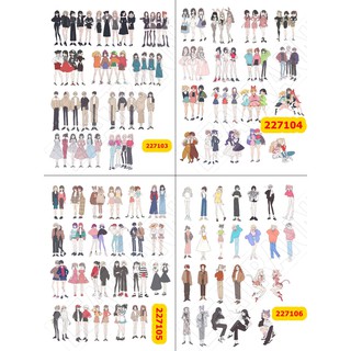 Sticker Washi A4 [NỮ SINH TRUNG HỌC 3] Dạng Lì Trang Trí Bullet Journal Siêu Đẹp (227103-227106)