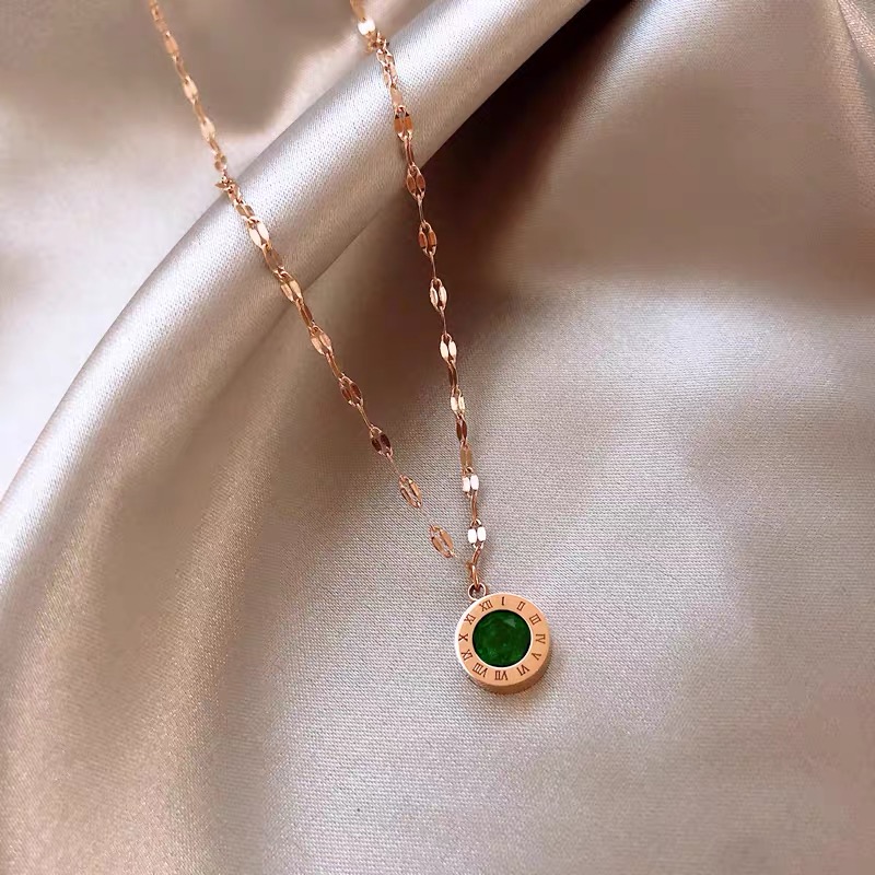 MIAOYA Vòng cổ Mặt Đá zircon Xanh Xinh Xắn Thời Trang