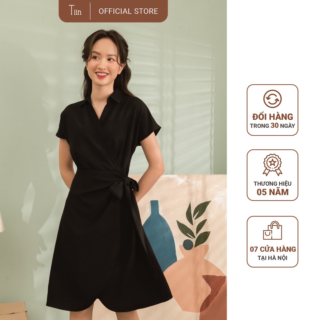 Váy vạt chéo nơ eo TIIN STORE đủ màu đủ size VHN249