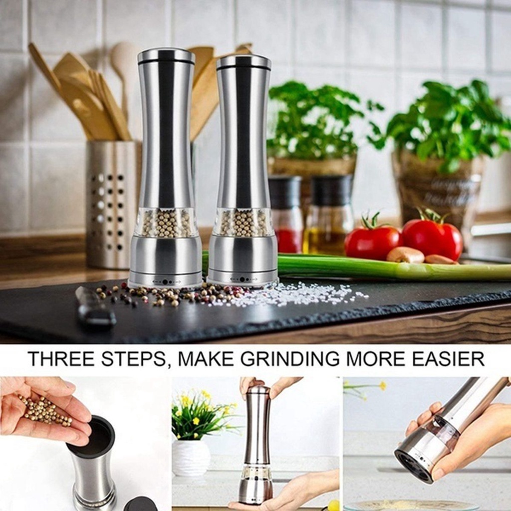 YIYU Máy xay tiêu cầm tay bằng thép không gỉ có thể điều chỉnh tiện lợi