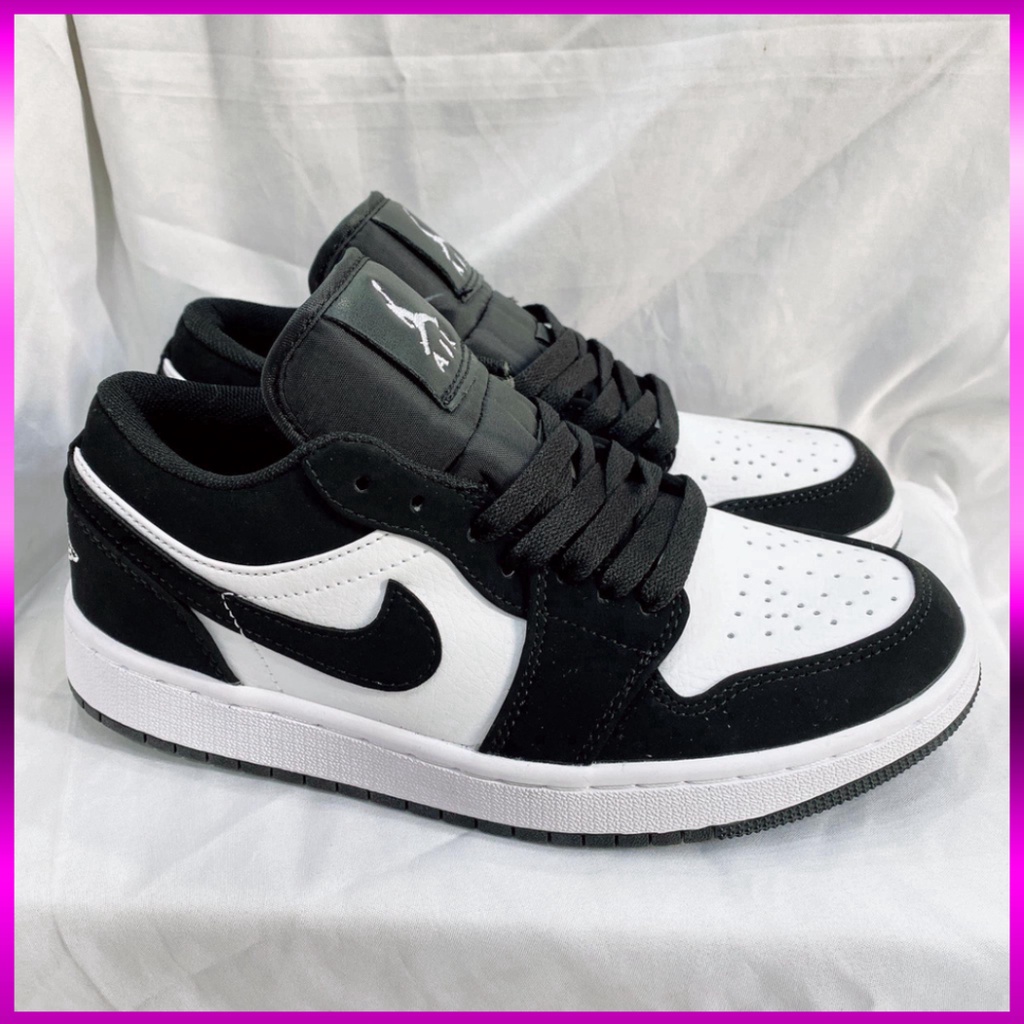 Giày JorDan cổ thấp panda màu đen nam nữ, Giày JD 1 Low bóng rổ bản đẹp full