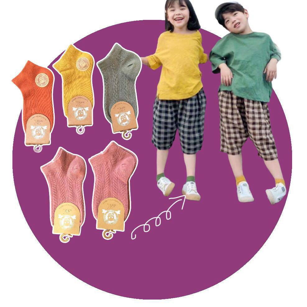 Set 5 Đôi Tất Cho Bé Ngắn cổ chất cotton mỏng vừa dệt kim đẹp