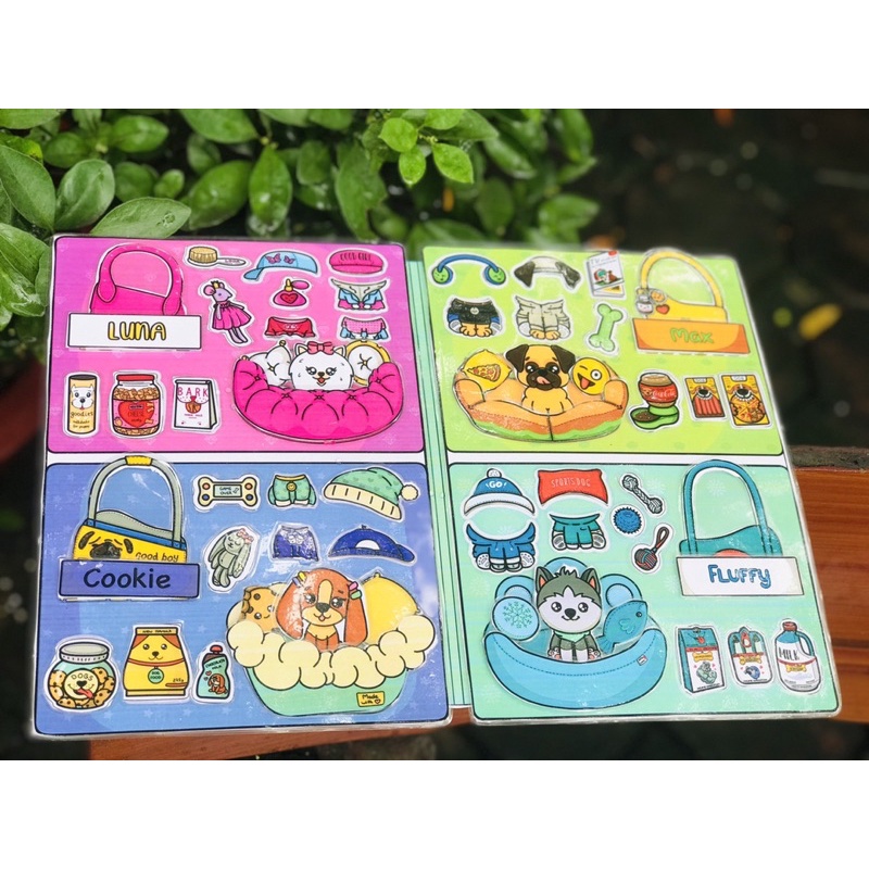Ngôi nhà búp bê giấy puppies thay đồ cho cún cưng