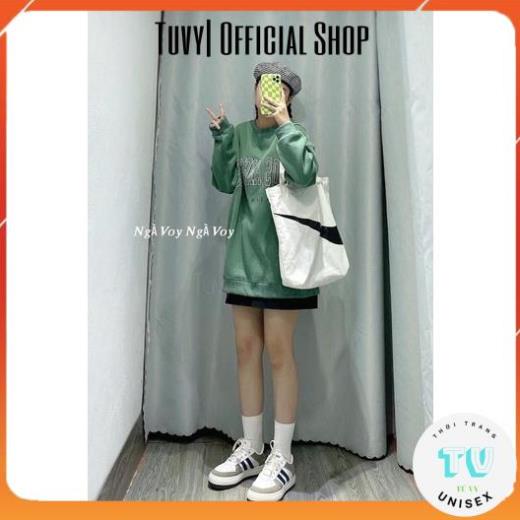 Sweater ANGEl nỉ cổ tròn tay bồng- nỉ cotton mặt mịn nỉ cotton dày ấm form rộng nhiều màu