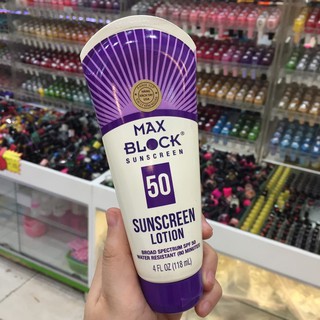 [ THANH LÝ ] Kem chống nắng kháng nước chống lem trôi Max Block Suncreen Lotion 118ml hàng xách tay nội địa Mỹ