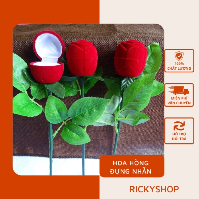 Hộp đựng nhẫn thiết kế hình cây hoa hồng độc đáo lãng mạn