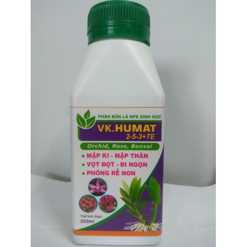 VK HUMAT 2-5-3+TE mập thân - dày lá - vọt đọt - Chai 250 ml